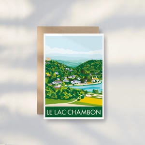 AUVERGNE postcard Chambon lake 2 / 10X14CM / Vintage spirit