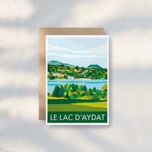 AUVERGNE postcard Aydat lake / 10X14CM / Vintage spirit