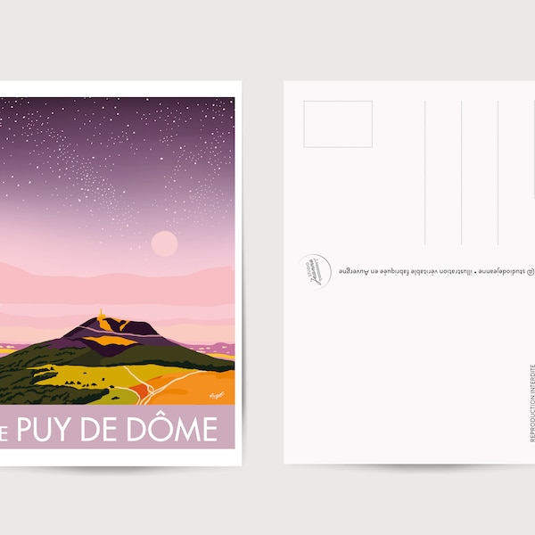 Carte postale Puy de Dôme étoilé 10X14CM