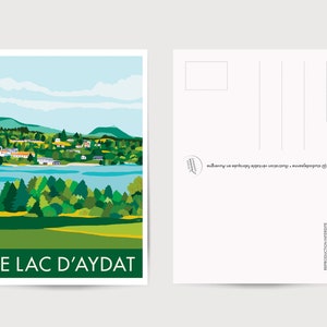 Carte postale AUVERGNE 10X14CM / Esprit Vintage / lac Aydat