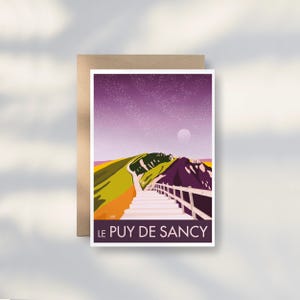 AUVERGNE Postcard 10X14CM / Vintage Spirit / Starry Puy de Sancy