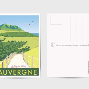 Carte postale AUVERGNE 10X14CM / Puy de Dôme / style rétro