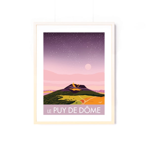 Affiche Puy de Dôme étoilé 50X70CM / style rétro