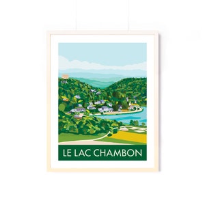 Auvergne Poster 30X40CM / LAC CHAMBON UPDATE / vintage style