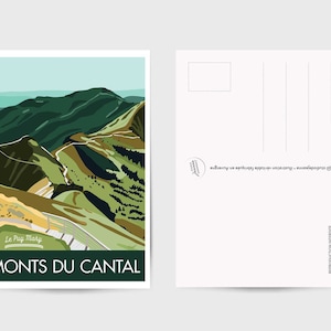 Carte postale AUVERGNE 10X14CM / Esprit Vintage / Puy Mary