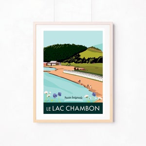 AUVERGNE Poster 30X40CM / Vintage Poster / Lake Chambon