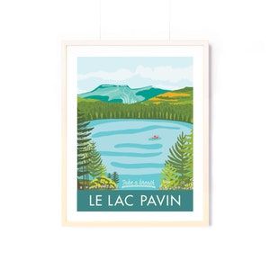 Auvergne poster 30X40CM / Lake Pavin / vintage style