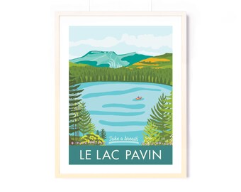 Auvergne poster 30X40CM / Lake Pavin / vintage style