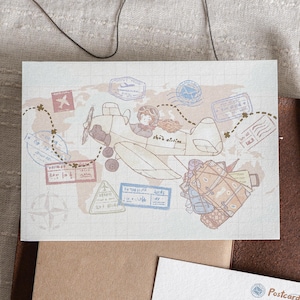 Let's go Travel Goldfolie Postkarte