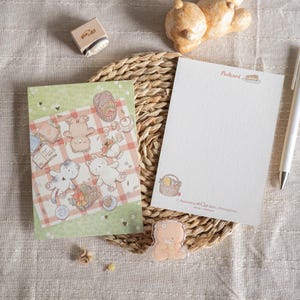 Carte postale feuille d'or d'amis de pique-nique