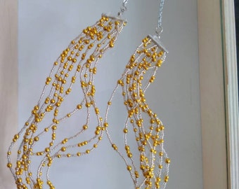 Gold and silver multi-strand necklace