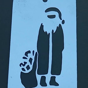 Weihnachtsmann, Weihnachtsmann Prägeschablone und wiederverwendbare Schablone für die Kartenherstellung, Geschenkanhängerherstellung und eine Vorlage für das Holzbrennen.