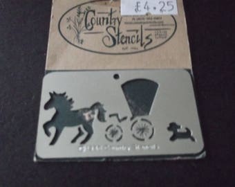 Horse and cart reusable stencil and embossing template