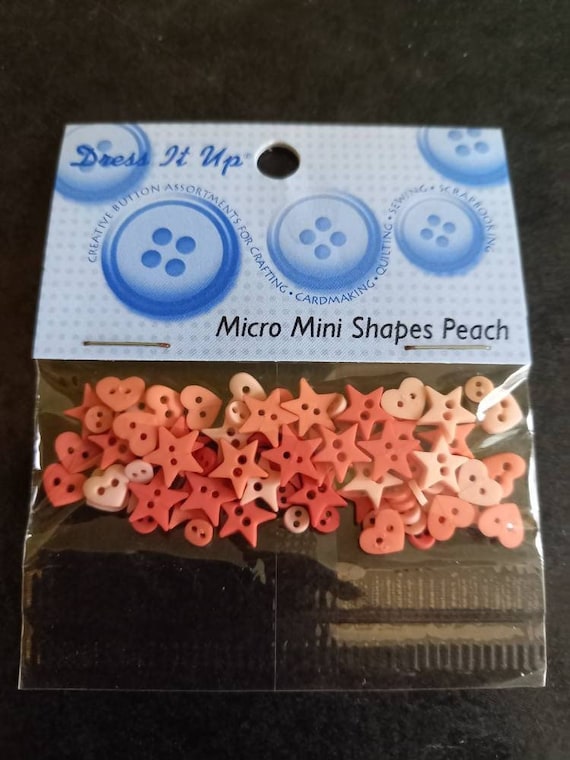 Dress It up Buttons and Embellishments. Micro Mini Shapes Peach