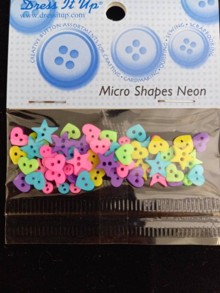 Dress It up Buttons and Embellishments. Micro Shapes. Neon. Multi Packs of Micro Buttons. - Etsy Dress It up Buttons and Embellishments. Micro Shapes. Neon. Multi Packs of Micro Buttons. - Etsy