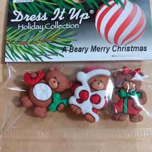 botones y adornos para vestir, botones y adornos navideños de peluche, paquete múltiple