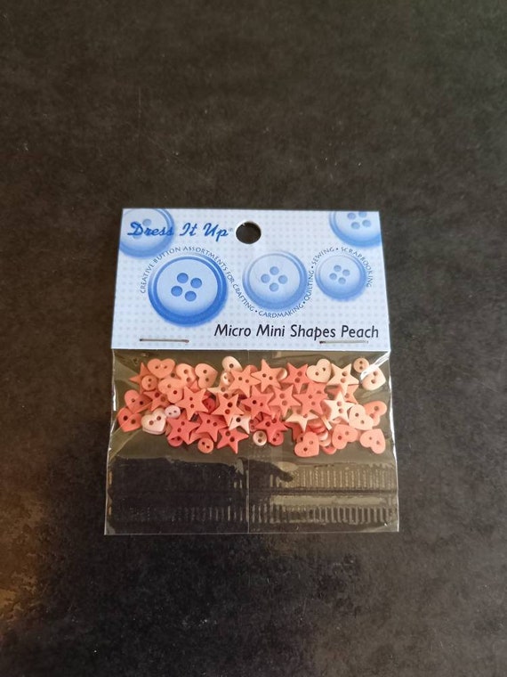 Dress It up Buttons and Embellishments. Micro Mini Shapes Peach. Multi Pack.  