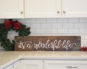 its a wonderful life wood sign christmas wood sign christmas decor christmas wall decor rustic christmas farmhouse christmas mantel - Christmas Wall Decor its a wonderful life wood sign christmas wood sign christmas decor christmas wall decor rustic christmas farmhouse christmas mantel - Christmas Wall Decor