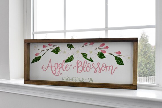 Apple Blossom Wood Sign Apple Blossom Festival Apple Etsy