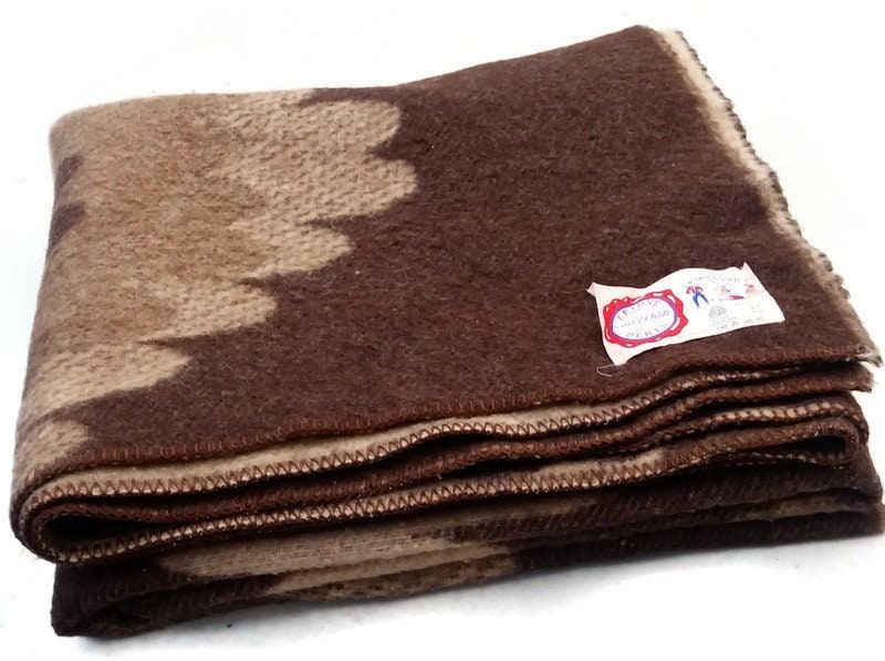 Large Brown Wool Blanket// Dutch Wool Blanket// Leidse Wool Etsy
