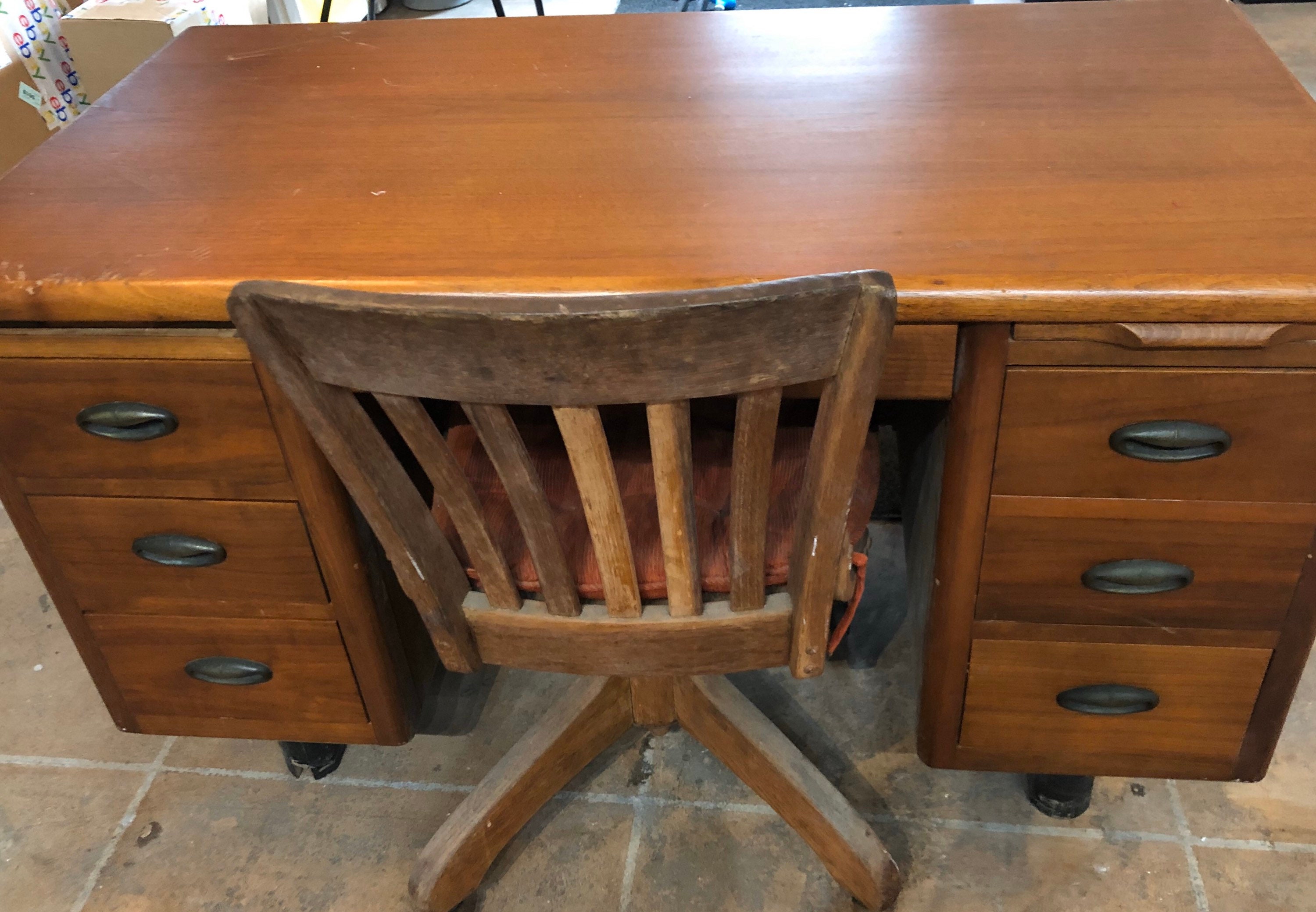 Mid century Bankers Desk Hoosier Desks Etsy