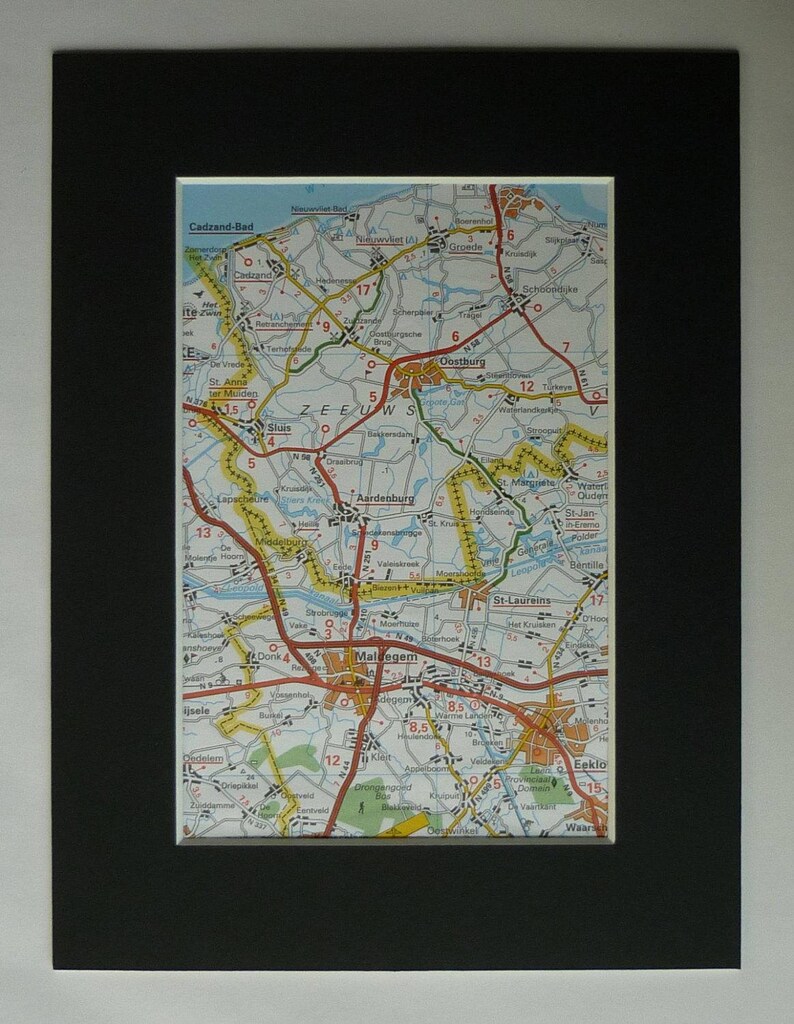 Map of Oostburg Zeeland Decor Available Framed Dutch Art Etsy
