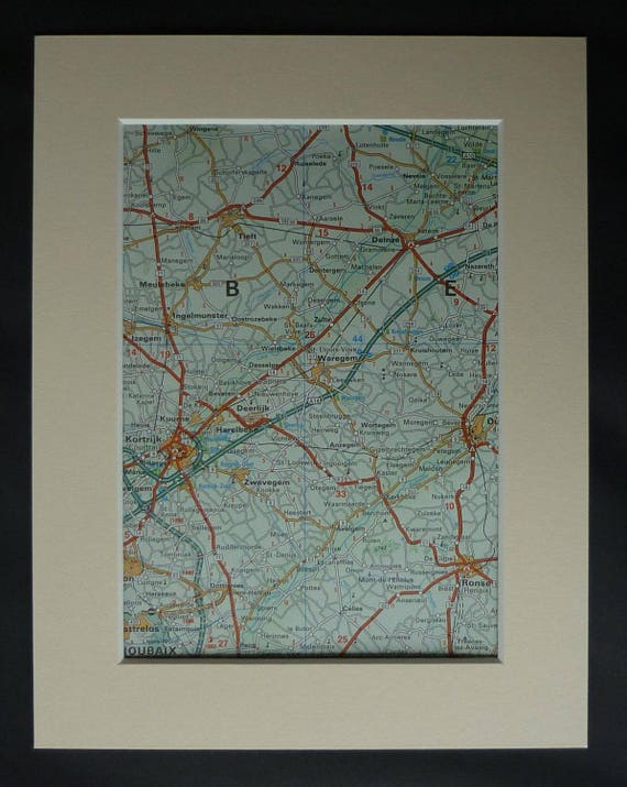 1980s Vintage Belgian Map of Waregem Kortrijk Gift Retro Etsy