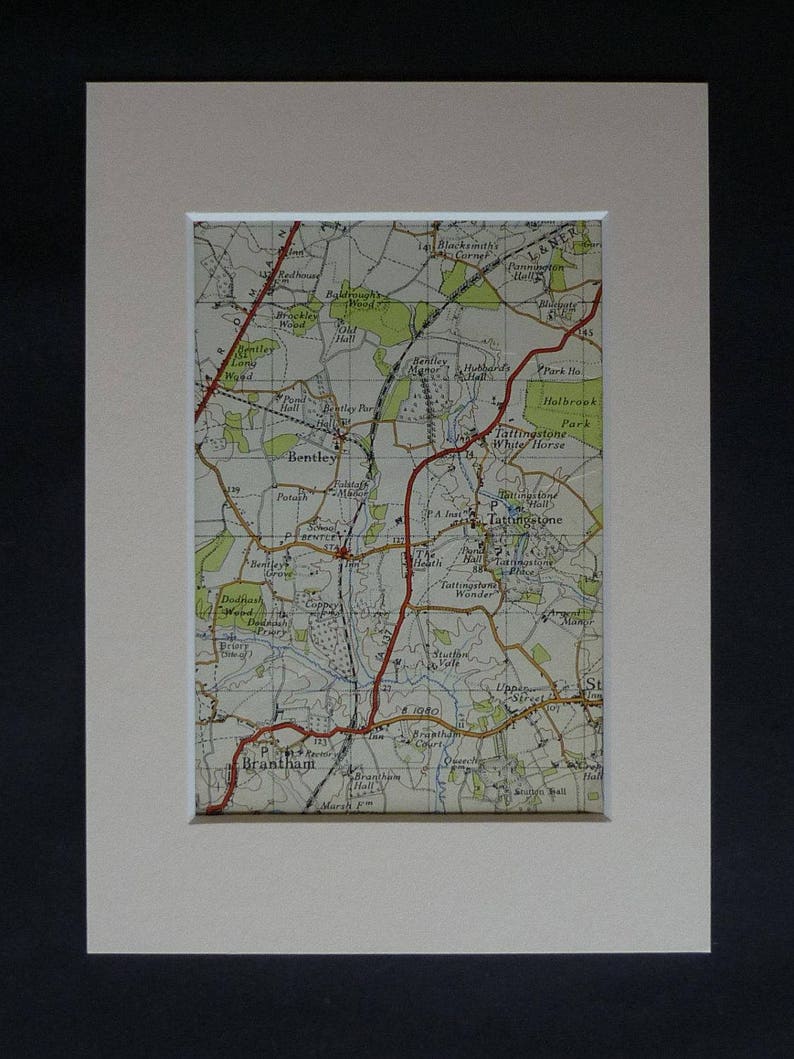 1950s Vintage Suffolk Map of Bentley Baldrough's Wood Etsy Ireland