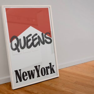 queens new york printable wall art | marlboro vintage retro western cowboy nyc print | nyc borough digital download