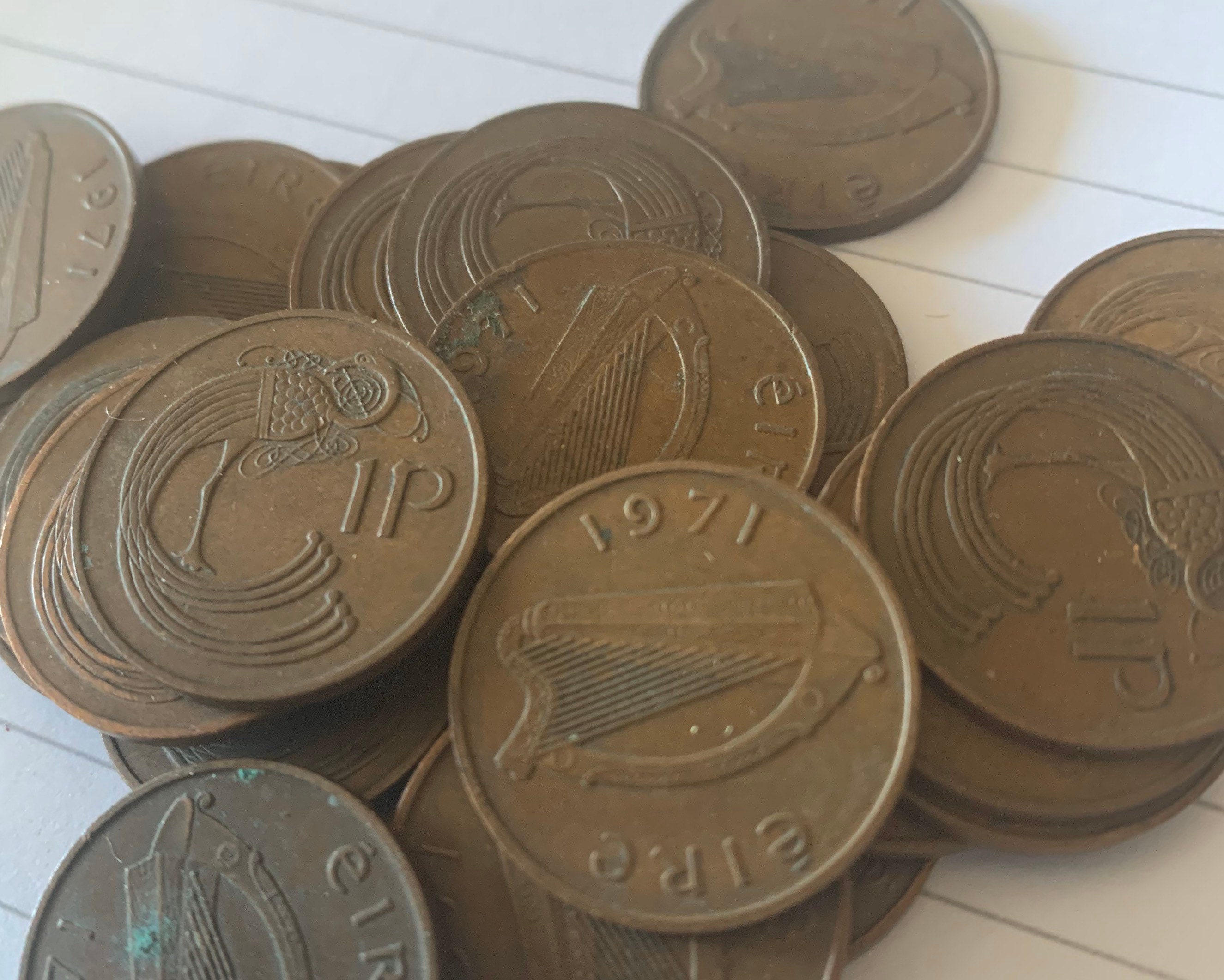 Image of 10 X 1971 Irish 1P New Pence Coins