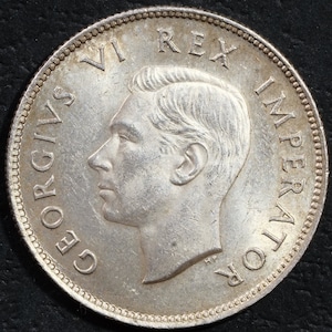 1937 Silver 2 Shillings George VI South Africa