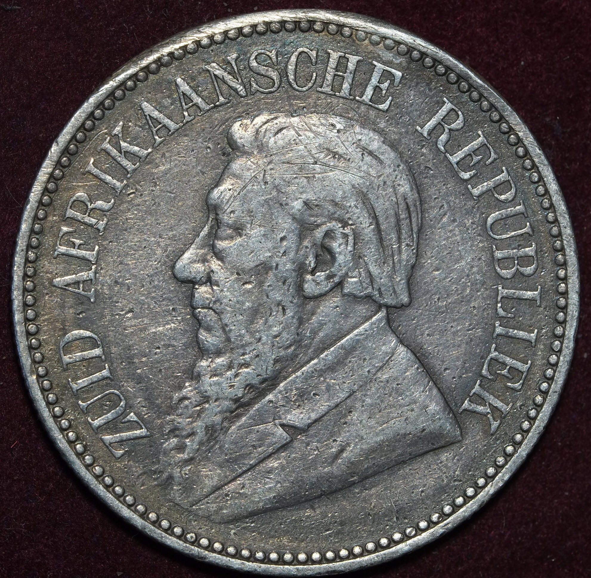 Image of 1896 Zar Republic Of South Africa 2 1/2 Shillings Silver Coin