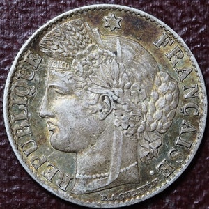 1886 A 50 Céntimos de Plata República de Francia