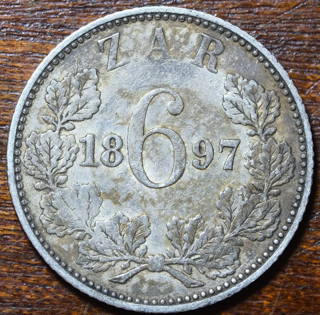 1897 ZAR Republic of South Africa Silver Sixpence Coin - Etsy