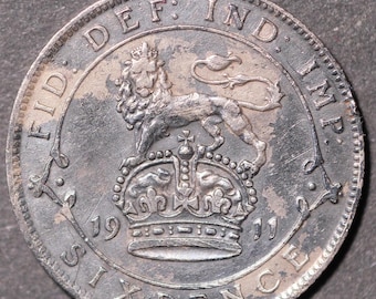 銀貨6ペンス ジョージ5世 1911年～1936年発行のコイン - Etsy 日本