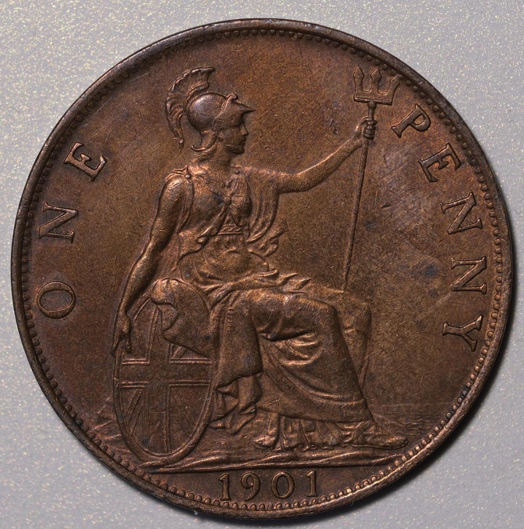 1901 Late Victorian One Penny Coin - Etsy