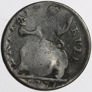 1771 Half Penny coin non regal Cornwallis IND Rule Britannia