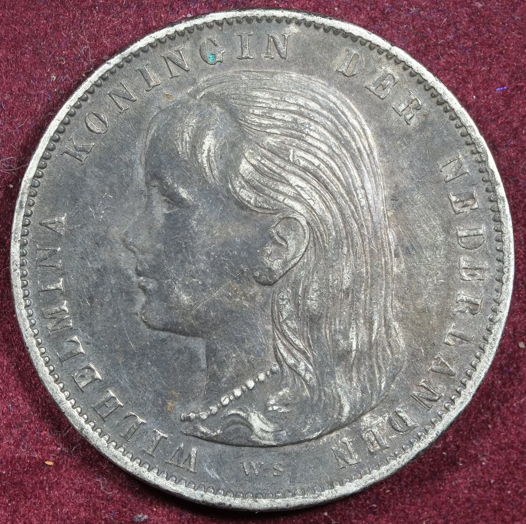 Image of 1897 Silver 1 Gulden Coin Wilhelmina Queen Of The Netherlands