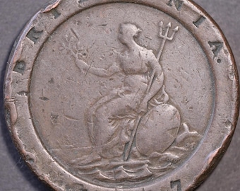 ジョージ 3 世カートホイール 2 ペンス 1797 年。大型アンティーク