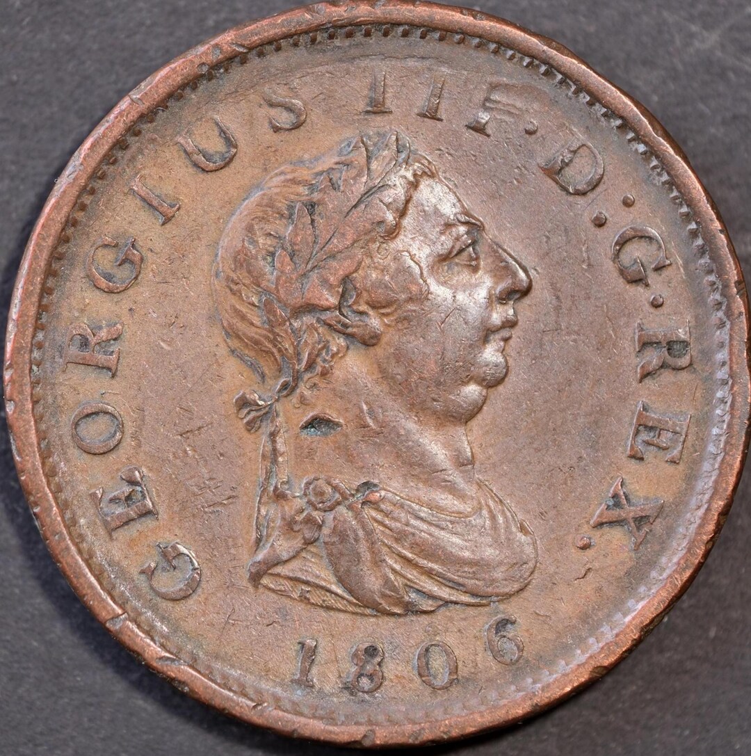 1806年 イギリス ジョージ3世 1ペニー銅貨 1806 ジョージ3世 1ペニー - Etsy 日本