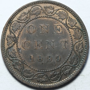 1899 Double 9 One cent coin