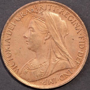 1901 Late Victorian One Penny coin