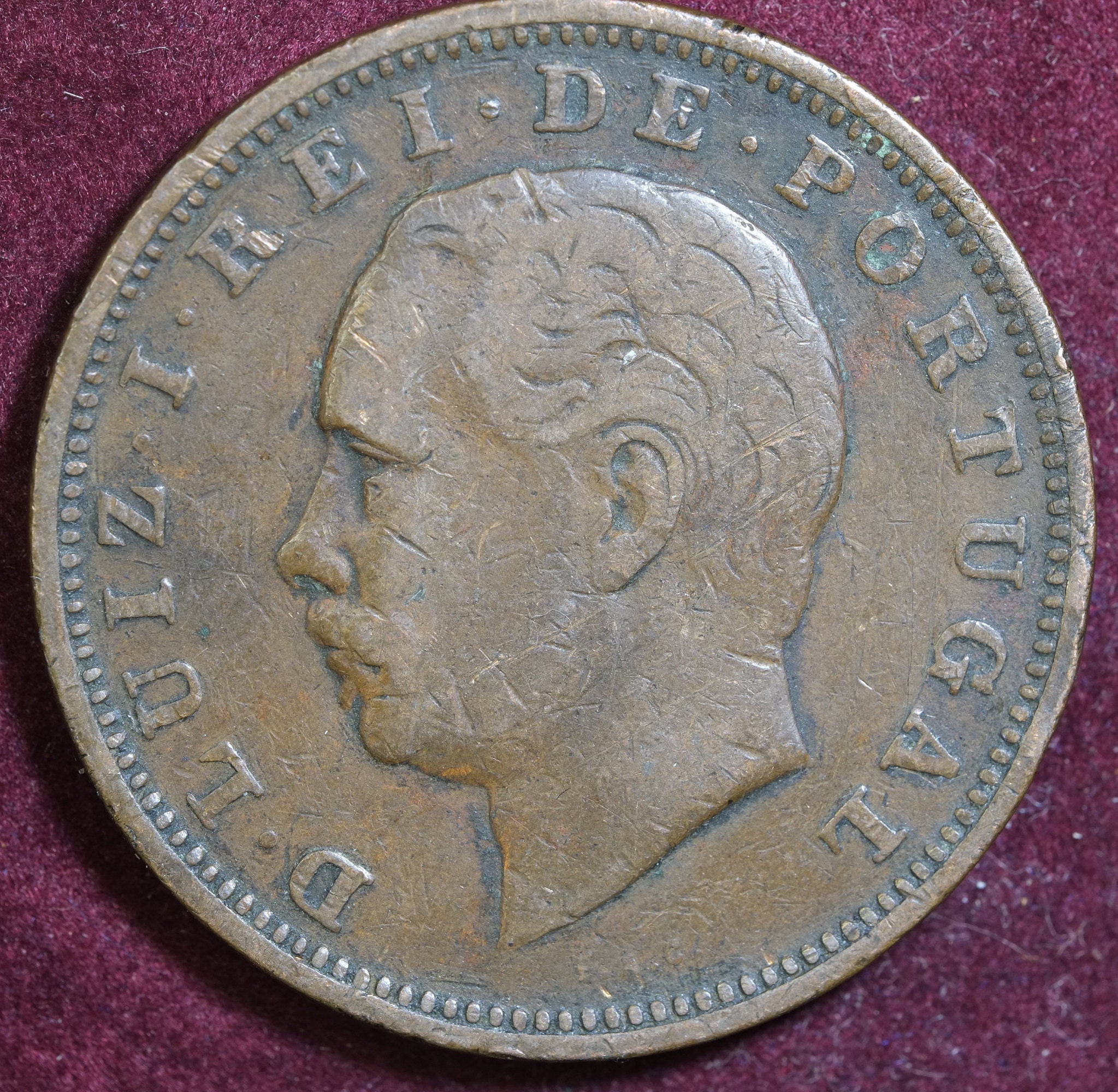Image of 1883 20 Reis Coin Portugal