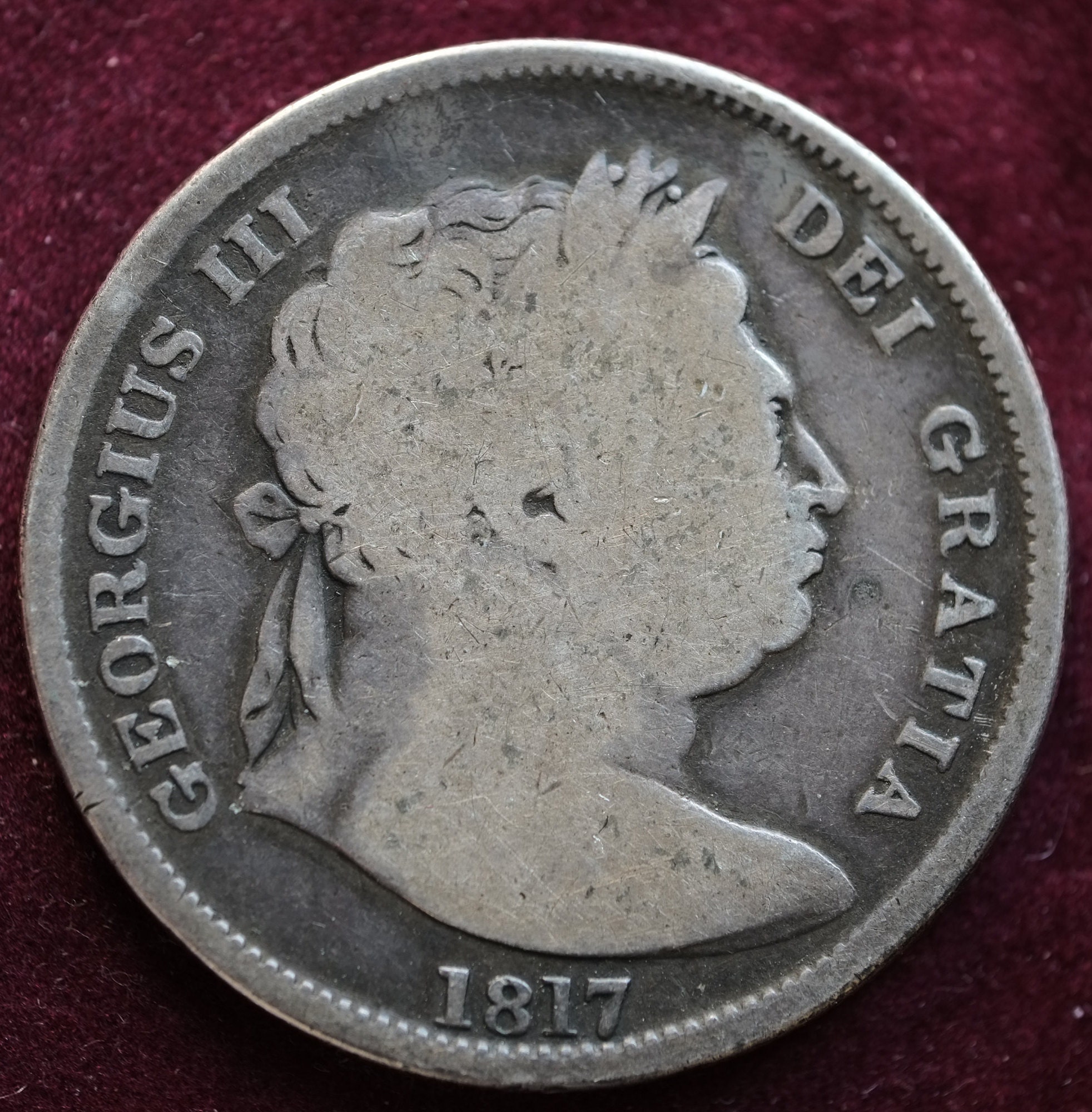 Image of 1817 Half Crown Silver Coin King George Iii Large Bust