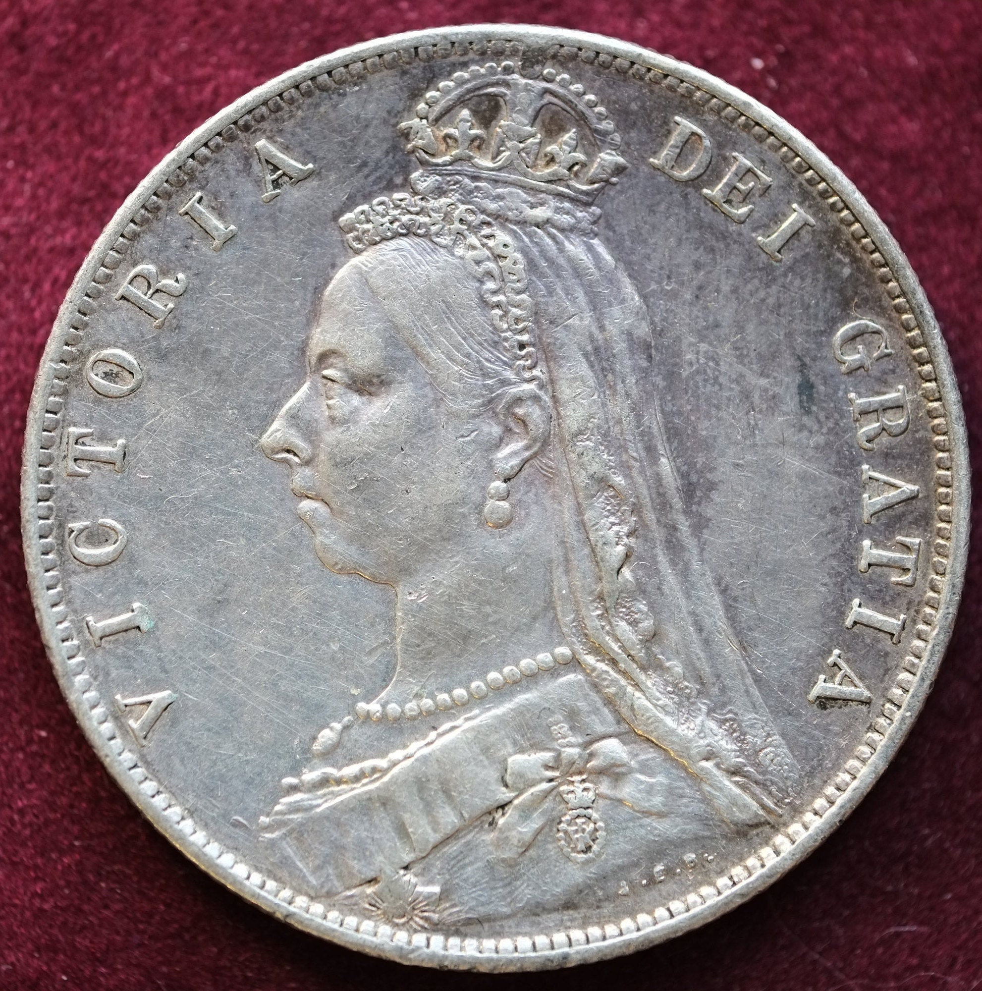 Image of 1891 Silver Half Crown Queen Victoria Golden Jubilee Portrait