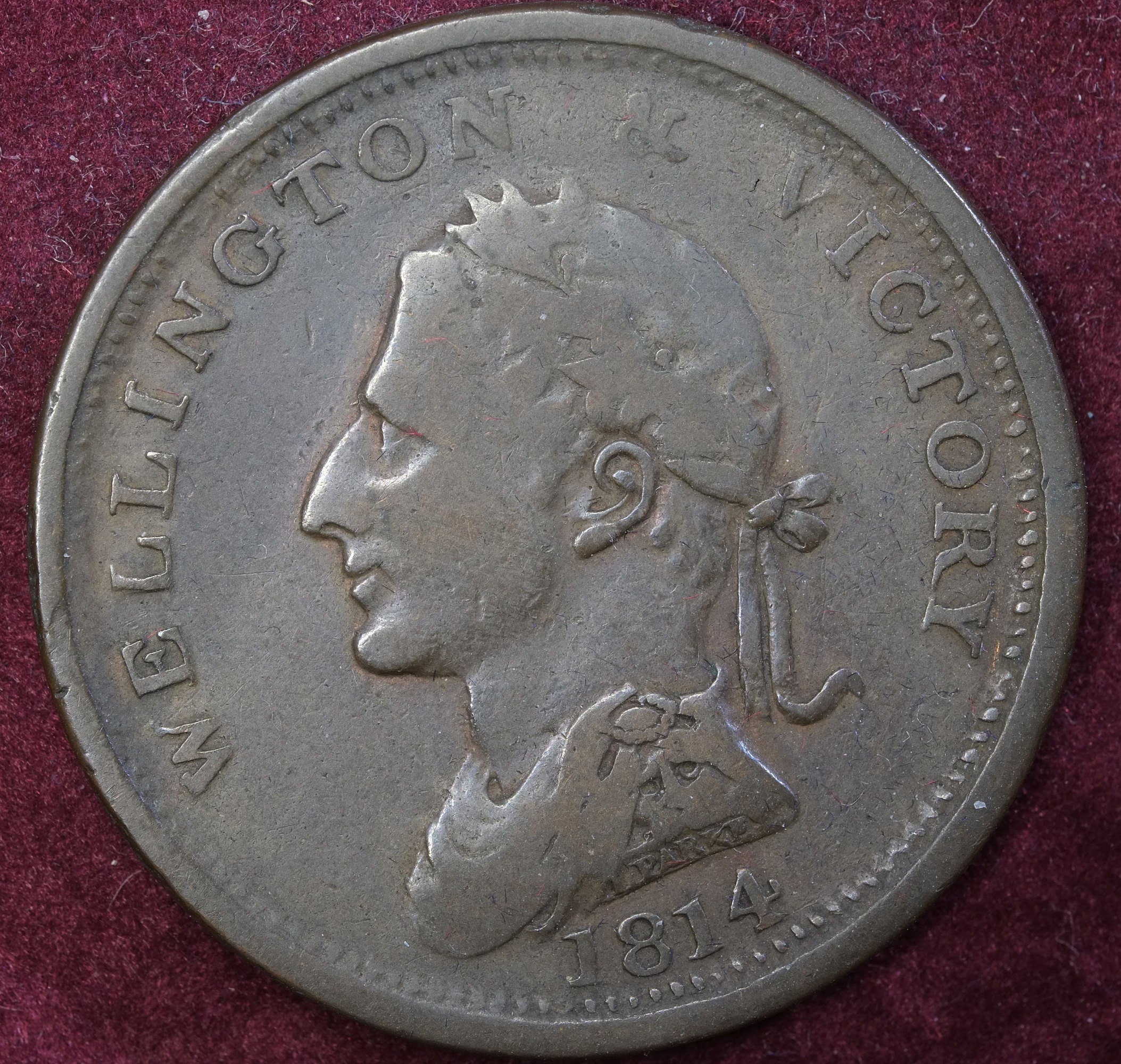 Image of 1816 Irish Penny Token Edward Bewley Dublin Duke Of Wellington Design