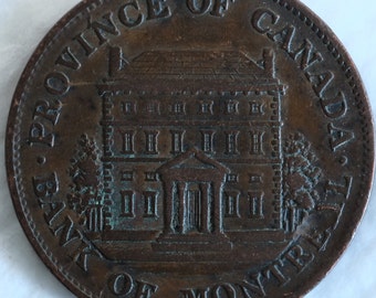 1844 Half Penny Token Bank of Montreal - Etsy