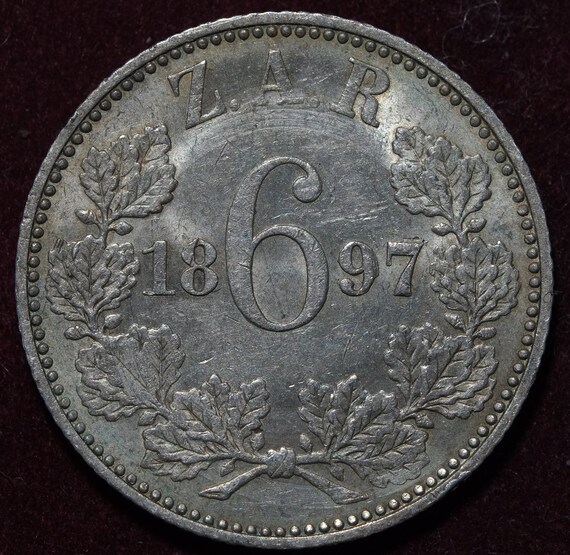 1897 ZAR Republic of South Africa Silver Sixpence Coin - Etsy
