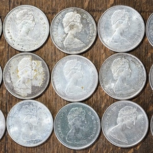 15 Silver 25 cent coins 1867 - 1967 Confederation issue Bobcat reverse