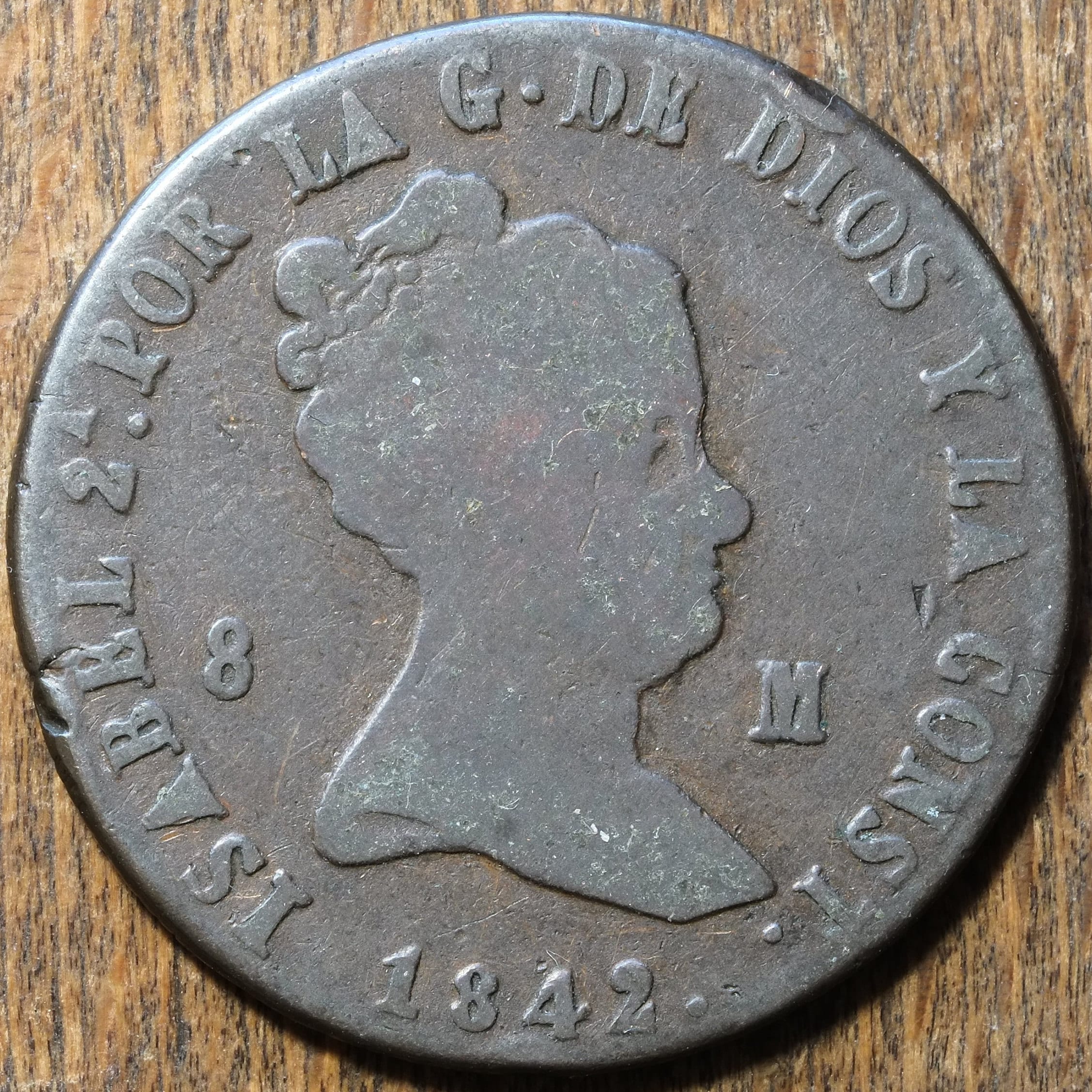 1842 JA 8 Maravedis Spain Isabel II - Etsy